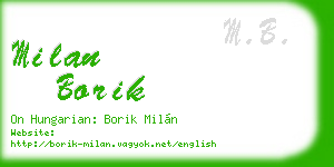 milan borik business card
