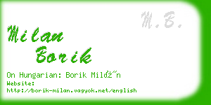 milan borik business card